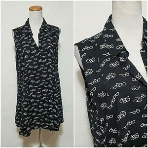 111 Tylho for Anthropologie Glasses Print Blouse